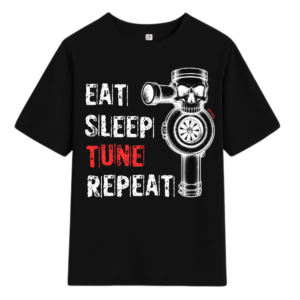 Тениска EAT | SLEEP | TUNE | REPEAT - черна